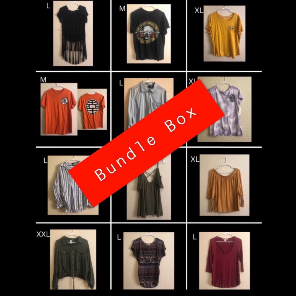 A bundle box of 12 shirts for woman